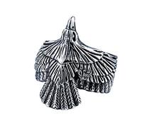 PAMTIER Mens Stainless Steel Vintage Flying Eagle Ring Band Hawk Animal Design Silver Size Y
