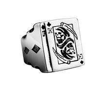 PAMTIER Men's Titanium Steel Gothic Biker Death Ring Sickle Jewelry Silver Black Size S