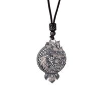 PAMTIER Phoenix Necklaces for Women Stainless Steel Long Sweater Vintage Bird Pendant Rope Chain Elegance Dainty Jewellery Silver