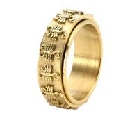 PAMTIER Scorpion Spinner Rings for Men Rotating Vintage Statement Stainless Steel Rock Punk Gothic Jewelry Gold Size S