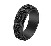 PAMTIER Scorpion Spinner Rings for Men Rotating Vintage Statement Stainless Steel Rock Punk Gothic Jewelry Black Size S