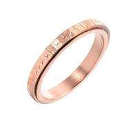 PAMTIER Women's Hammered Textured Rotating Ring 3mm Stainless Steel Spinner Fidget Ring Comfort Fit Rose Gold Size L 1/2