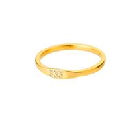 PAMTIER Women's Stainless Steel Angel Number 333 Ring Gold Dainty Personalized Numerology Signet Ring for Her Size U