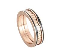 PAMTIER Women's Stainless Steel Classic Retro Trend Piano Keys Musical Symbols Ring Rose Gold Size L 1/2