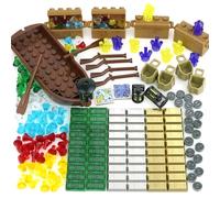 Pamvava Pirate Ship Treasure Money Pieces,Building Bricks Bank Gems Sets