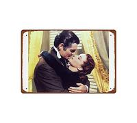 PAMVINT Gone With The Wind Wall Art Vivien Leigh Metal Wall Tin Sign wall art Clark Gable room decor Man Cave Decor Retro Gift Vintage Decorations 8"x12"