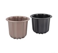 Pan 6 Cup Steel for Authentic Bordeaux Cake Baking Tool Reusable Bakeware Black or Brown 7.2x5.6cm(Gold)