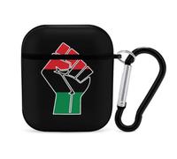 Pan-African Power Slim Headphone Case Shockproof with Hook Black-style