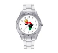 Pan African Pride Men's Watches Stainless Steel Watch Strap Analog Quartz Watch Business Wristwatches