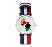 Pan African Pride Sport Watch for Men Women Nylon Strap Wrist Watch Analog Quartz Watch