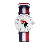 Pan African Pride Sport Watch for Men Women Nylon Strap Wrist Watch Analog Quartz Watch