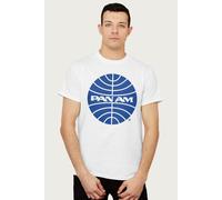 Pan Am Men's Blue Outline Logo T-Shirt in White | Size: XL Pan Am White XL