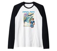 Pan Am Touring the Transatlantic Retro Flight Advertisement Raglan Baseball Tee