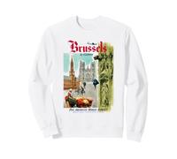 Pan Am Vintage Brussels Belgium Tour Poster Retro Travel Ad Sweatshirt