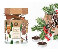 Pan Aroma 20 Christmas Scented Tea Light Candles Cracker Happy Holidays Gingerbread Scented Tea Light Candles
