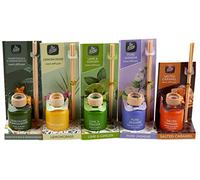 Pan Aroma 5 x Reed Diffusers - Sandalwood, Caramel, Lemongrass, Lime, Jasmine (Set of 5)