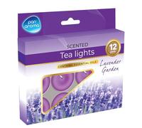 Pan Aroma Scented Tea-Lights - 12 Pack | Infused with Essential Oils | Multiple Scents (12 Pack, Lavender Garden)