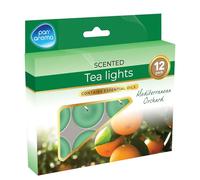 Pan Aroma Scented Tea-Lights - 12 Pack | Infused with Essential Oils | Multiple Scents (12 Pack, Mediterranean Orchard)