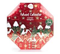 Pan Aroma Tealight Advent Calendar Wreath (3 Hour Burn Time - 24 pack) | Christmas Scented Candles Gift Set Xmas Calendars | 6 Festive Scents with 3 Hours+ Burn Time Each | Seasonal Festive Gifts