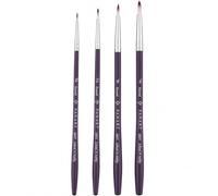 Pan Art 4-Piece Synthetic Brush Set No. 00-06 for Watercolour & Gouache