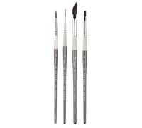 Pan Art 4-Piece Synthetic Brush Set No. 01-04 for Mixed Media