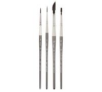Pan Art 4-Piece Synthetic Fibre Brush Set No. 01-04 - Versatile Artist Brushes for Mixed Media - Premium Brush for Artists Painting Set for Beginners & Professionals