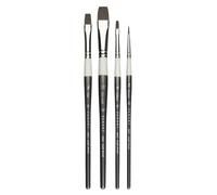 Pan Art 4-Piece Synthetic Fibre Brush Set No. 01-08 - Versatile Artist Brushes for Mixed Media - Artist-Grade Performance Painting Set for Beginners & Professionals