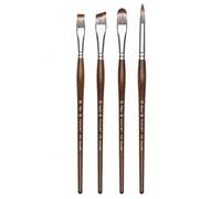 Pan Art 4-Piece Synthetic Mongoose Brush Set, Sizes 10-12