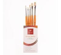 Pan Art 5-Piece Natural Bristle Brush Set No. 02-14 - Versatile Artist Brushes for Oil Paints - Artist-Grade Performance Painting Set for Beginners & Professionals