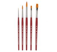 Pan Art 5-Piece Synthetic Brush Set No. 04-12 for Watercolour & Acrylics