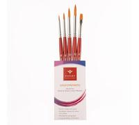 Pan Art 5-Piece Synthetic Fibre Brush Set No. 04-12 - Versatile Artist Brushes for Watercolour & Gouache, Acrylics - Artist-Grade Performance Painting Set for Beginners & Professionals