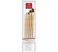 Pan Art 5-Piece Synthetic Fibre Brush Set No. 04-14 - Versatile Artist Brushes for Acrylics - Professional Artist Quality Painting Set for Beginners & Professionals