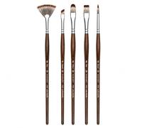 Pan Art 5-Piece Synthetic Mongoose Brush Set, Sizes 04-08
