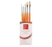 Pan Art Brush Set Natural Bristle No.02-14 Oil 5 Pieces