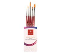 Pan Art Brush Set Synth. No. 04-12 - Acrylic Watercolour Brushes - 5 Pieces