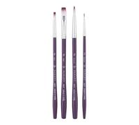 Pan Art Professional Synthetic Brush Set No.02-08 for Watercolour Painting - 4 Pieces, Purple