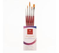 Pan Art Brush Set Synthetic No. 04-12 - Acrylic & Watercolor - 5 Pieces