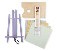 Pan Art Complete Painting Gift Set - Coordinated Brushes, Surfaces & Accessories - Professional Artist Quality Starter Kit for Acrylic, Watercolour & Mixed Media