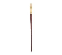 Pan Art Natural Bristle Flat No. 14 - Detail & Wash Brush for Oil Paints - Reliable Brush for Students & Pros Paintbrush for Fine Art, Craft & Illustration - 1 Unit