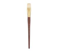 Pan Art Natural Bristle Flat No. 24 - Detail & Wash Brush for Oil Paints - Artist-Grade Performance Paintbrush for Fine Art, Craft & Illustration - 1 Unit