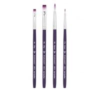 Pan Art Synthetic Brush Set, 4-Piece, No. 02-08, Watercolour & Gouache