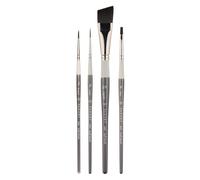 Pan Art Synthetic Brush Set - No. 00-04 - 4 Pieces- Multimedia
