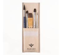 Pan Art Synthetic Brush Set with Pouch - Allround PA-ATL-01, Excellent for Artists, Gold