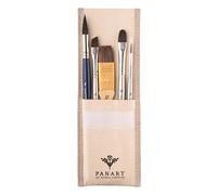 Pan Art Synthetic Brush Set with Pouch - Allround PA-ATL-01, Excellent for Artists, Gold