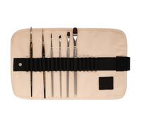 Pan Art Synthetic Brush Roll Pouch - All Round Artist Brush Set - Gold, Brown, Beige - 1 Piece