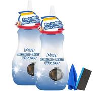 Pan Bottom Stain Cleaner,Household Stainless Steel Cleaner,Pot Bottom Black Stain Cleaner,Multipurpose Oil Stain Remover,Heavy Duty Degreaser,Cooktop Cleaner Effortless for Burned Cookware (2Pcs)