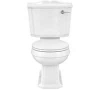 Pan & Cistern Bathroom Set with Chrome Lever Flush, Soft Close Oval Seat, Quick Release Top Fixing Design, Heavy Duty White Universal Fit (White)