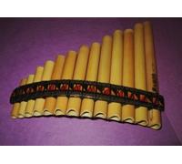 Pan Flaute Inca Motif 13 Pipes -Natural Bamboo From Peru Case Included