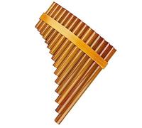 Pan Flute 15 Pipes Brown Pan Flute G Key Pan Pipes Woodwind Instrument Bamboo Pan Flute (Color : Left)