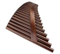 Pan Flute 22 Pipes Slat Pan Flute Brown C Key Pan Pipes Woodwind Instrument Pan Flute(Left)